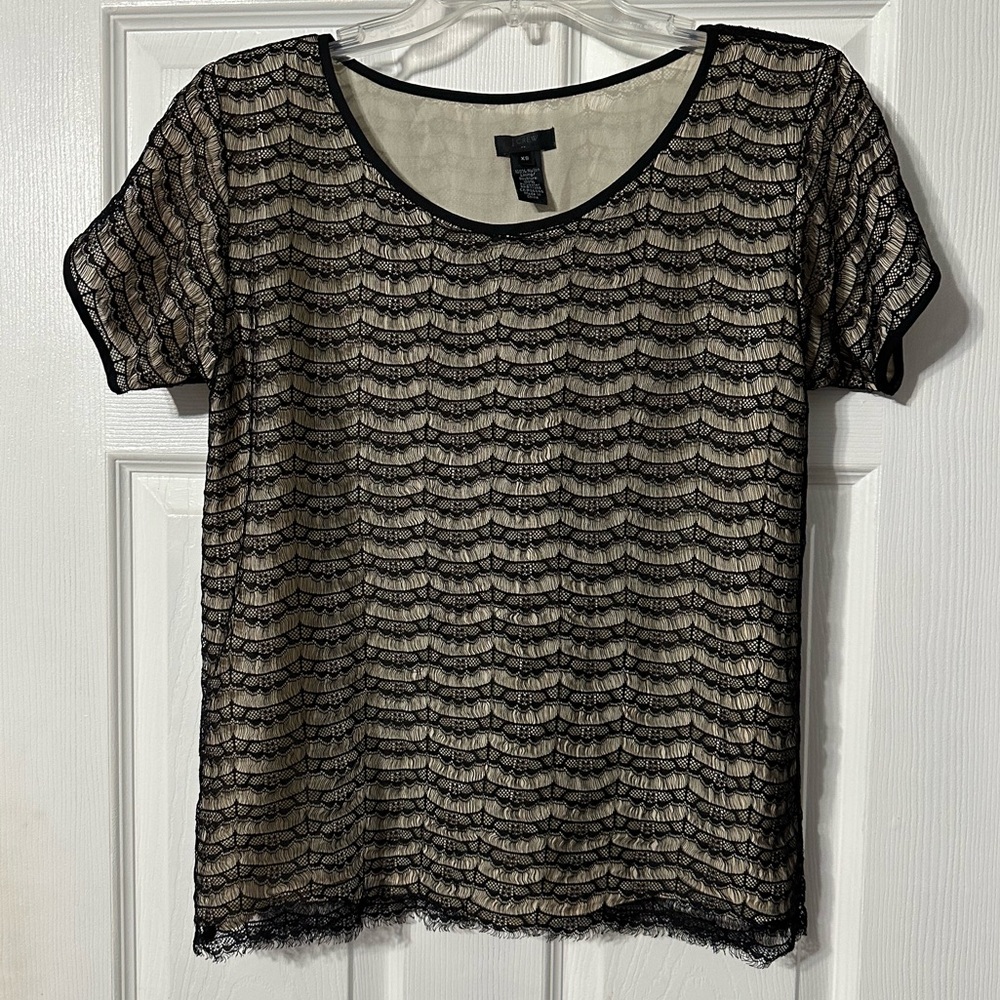 J. Crew Lace Overlay Blouse
